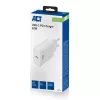 ACT kompaktiškas USB-C įkroviklis 20 W greitas įkrovimas vidaus universalus baltas