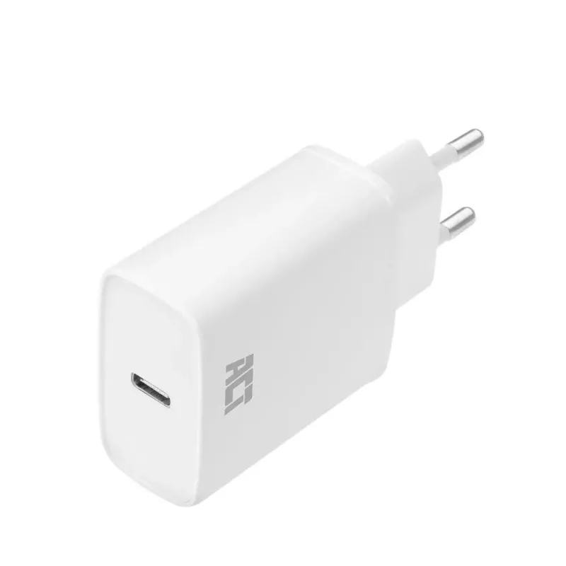 ACT kompaktiškas USB-C įkroviklis 20 W greitas įkrovimas vidaus universalus baltas