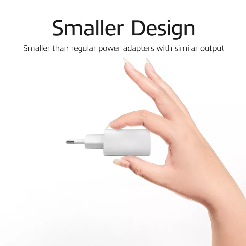ACT USB-C ir USB-A įkroviklis 20W su Power Delivery PPS, Quick Charge, GaNFast