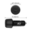 Automobilinis įkroviklis ACT 2 prievadų USB-C greitasis 45 W maitinimo tiekimas juodas