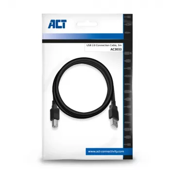 ACT USB 2.0 jungiamasis laidas A tipo kištukas - B tipo kištukas 3 metrai