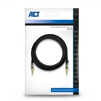 ACT 1,5 m aukštos kokybės stereo garso kabelis 3,5 mm lizdas vyriškas – vyriškas