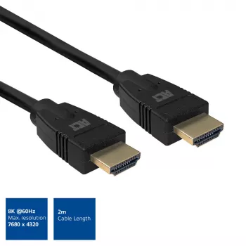 ACT 2 metrų HDMI 8K Ultra High Speed kabelis v2.1 HDMI-A kištukas - HDMI-A kištukas