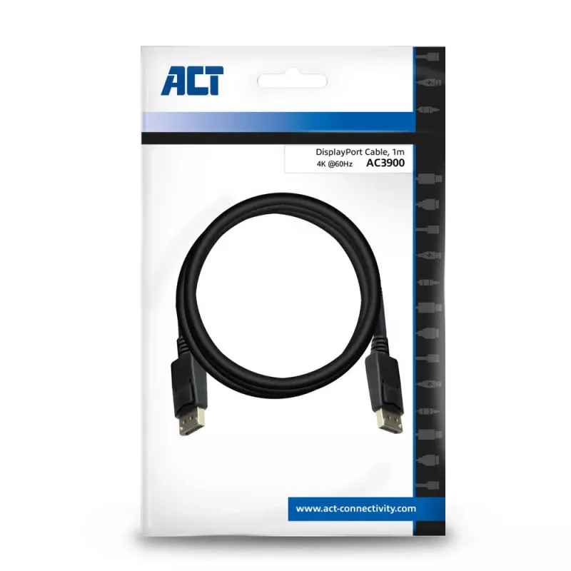 DisplayPort kabelis kištukas – kištukas ACT 1 metras AC3900