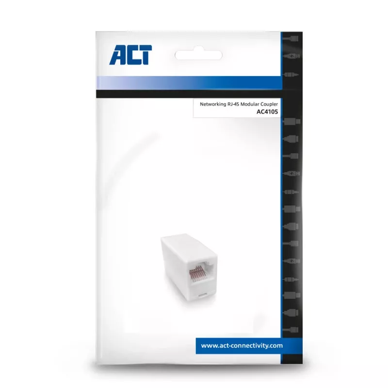 Modulinis movos adapteris RJ-45 ACT AC4105 baltas Jungtis 1 RJ-45 Jungtis 2 RJ-45