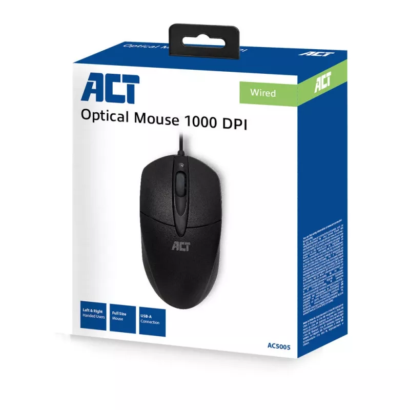 ACT laidinis optinis pelė 1000 DPI, USB