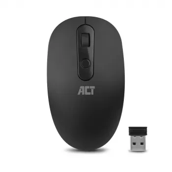 ACT Belaidis pelė 1200 DPI, abiem rankoms tinkama, RF belaidė, 1200 DPI, juoda