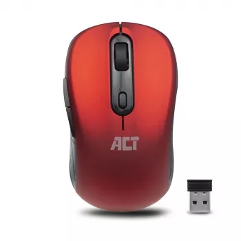 ACT belaidė pelė 1600 DPI, dešinei rankai, optinė RF belaidė, raudona