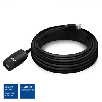 USB 2.0 stiprintuvo kabelis ACT AC6005 5 m