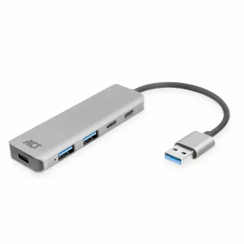 USB šakotuvas ACT AC6125 3.2 Gen 1 Type-A 5000 Mbit/s Pilkas