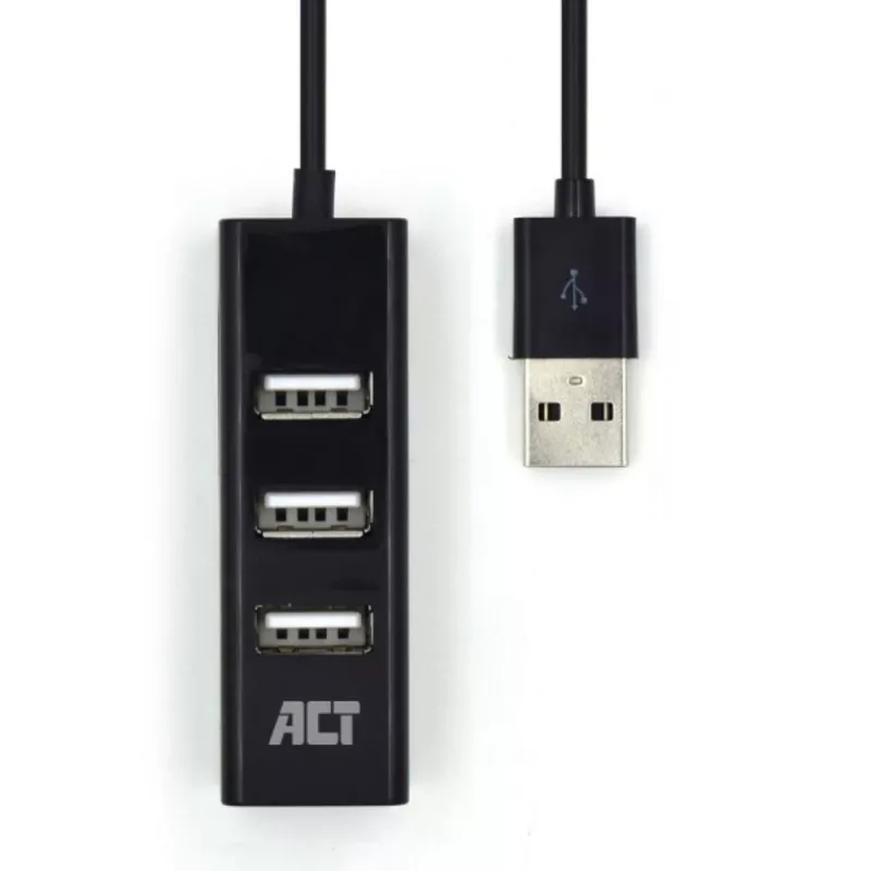 USB šakotuvas ACT AC6205 2.0 480 Mbit/s Juodas 0,12 m