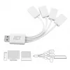 ACT USB šakotuvas 4 prievadų USB-A lankstus USB 3.2 Gen 1 baltos spalvos 480 Mbit/s