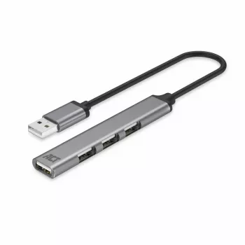 ACT AC6225 USB 2.0 šakotuvas 480 Mbit/s Pilkas Aliuminis