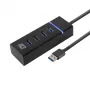 ACT AC6300 USB 3.2 Gen 1 šakotuvas Type-A 5000 Mbit/s juodas