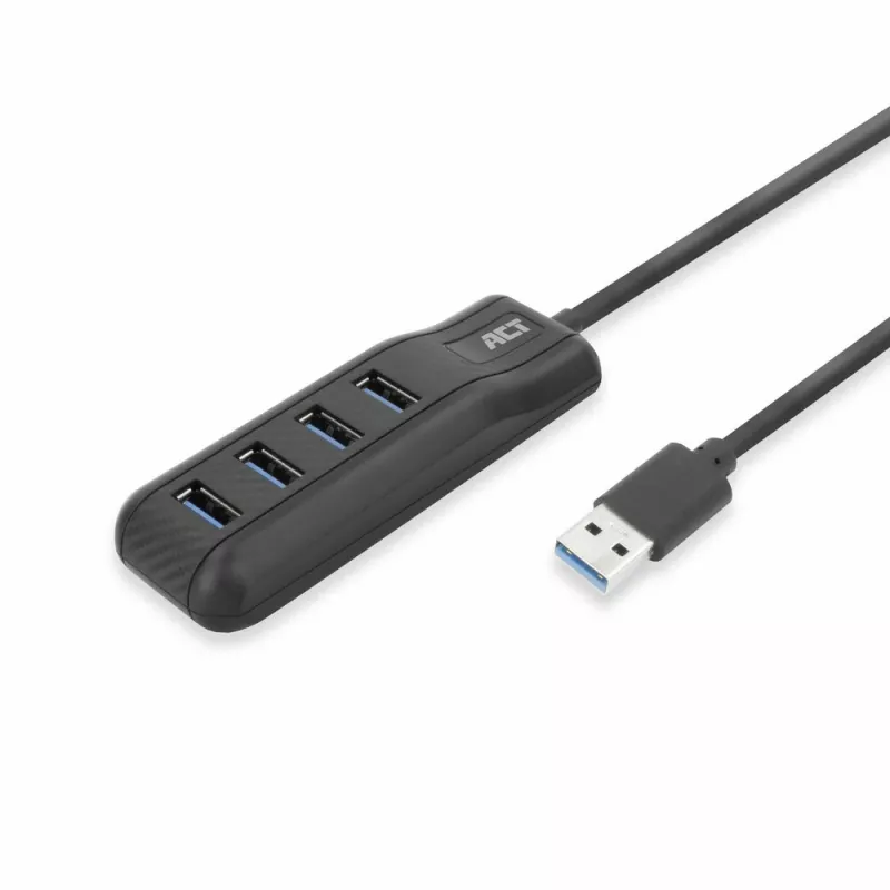 ACT AC6320 sąsajos šakotuvas USB 3.2 Gen 1 (3.1 Gen 1) Type-A 5000 Mbit/s Juoda