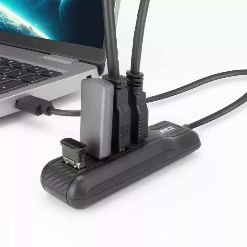 ACT AC6320 sąsajos šakotuvas USB 3.2 Gen 1 (3.1 Gen 1) Type-A 5000 Mbit/s Juoda