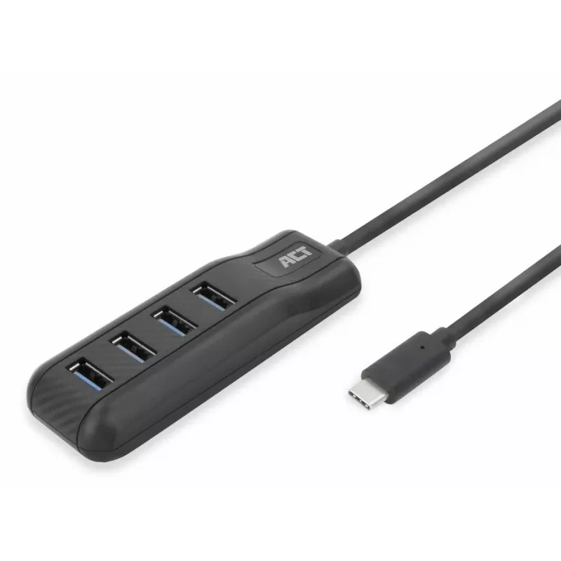 ACT AC6420 sąsajos šakotuvas USB 3.2 Gen 1 (3.1 Gen 1) Type-C 5000 Mbit/s juodas