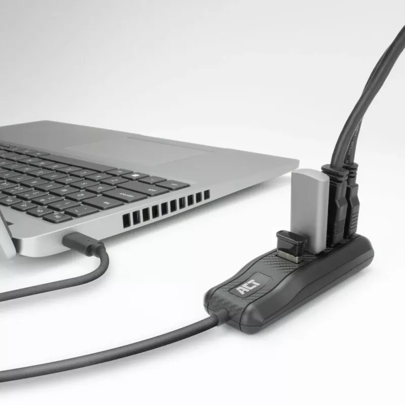 ACT AC6420 sąsajos šakotuvas USB 3.2 Gen 1 (3.1 Gen 1) Type-C 5000 Mbit/s juodas