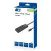 ACT AC6420 sąsajos šakotuvas USB 3.2 Gen 1 (3.1 Gen 1) Type-C 5000 Mbit/s juodas