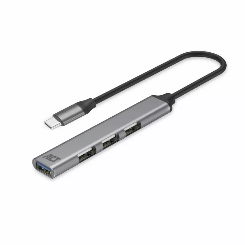 USB šakotuvas ACT AC6425 Type-C 5000 Mbit/s aliuminis pilkas