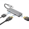 ACT USB-C 4K kelių prievadų adapteris 2 HDMI monitoriams, USB-A duomenų prievadas