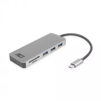 ACT USB-C stotelė 3.0, 3x USB-A, kortelių skaitytuvas, PD perdavimas
