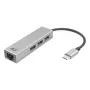 USB-C šakotuvas ACT AC7055 3x USB-A Gigabit Ethernet