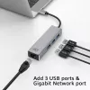USB-C šakotuvas ACT AC7055 3x USB-A Gigabit Ethernet