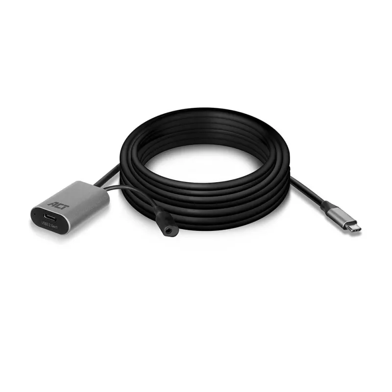 ACT USB-C 3.0 ilginamasis signalo stiprintuvo kabelis, 5 metrai, 5 m, USB C, USB C, USB 3.2 Gen 1 (3.1 Gen 1), 5 Gbit/s, juoda