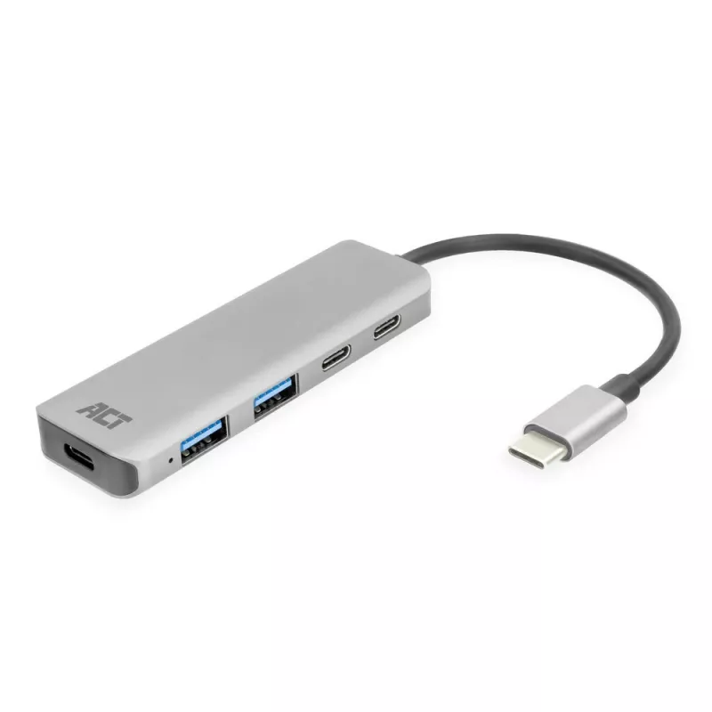 ACT AC7072 USB 3.2 Gen 1 Type-C šakotuvas 5000 Mbit/s juodas pilkas