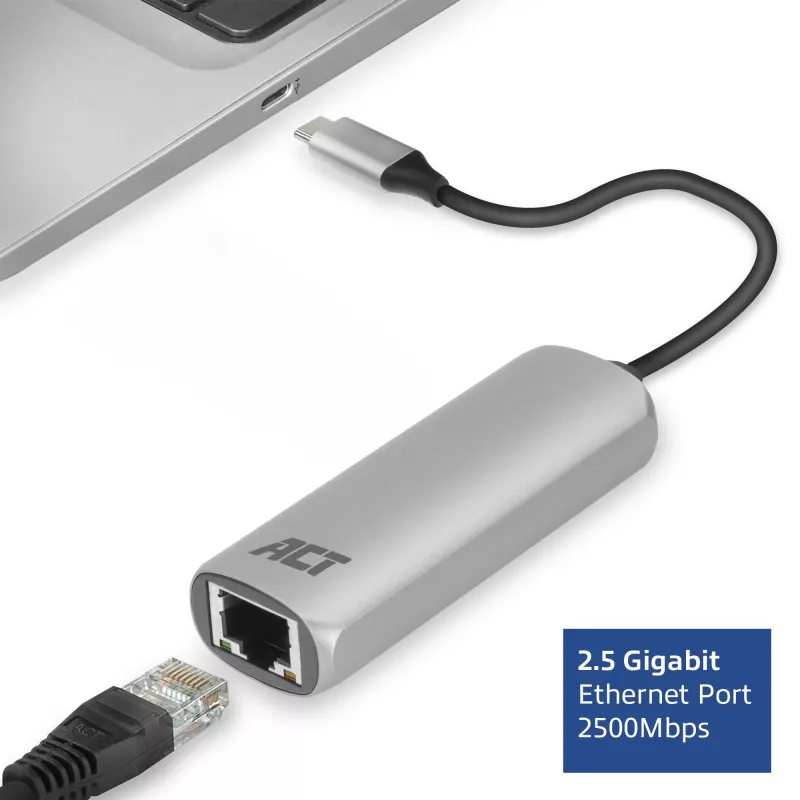USB šakotuvas ACT AC7081 Type-C 2500 Mbit/s aliuminis