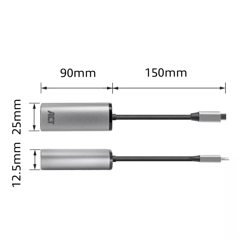 USB šakotuvas ACT AC7081 Type-C 2500 Mbit/s aliuminis