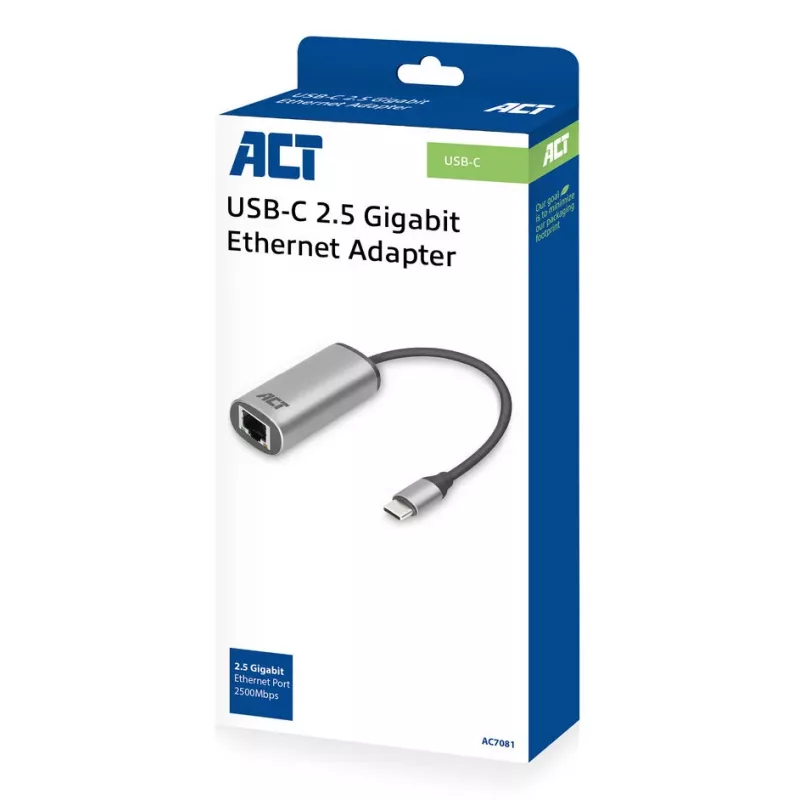 USB šakotuvas ACT AC7081 Type-C 2500 Mbit/s aliuminis