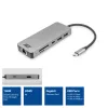 ACT USB-C 4K prijungimo stotelė 1 HDMI monitoriui, Ethernet, USB-C, USB-A, kortelių skaitytuvas ir PD pralaidumas