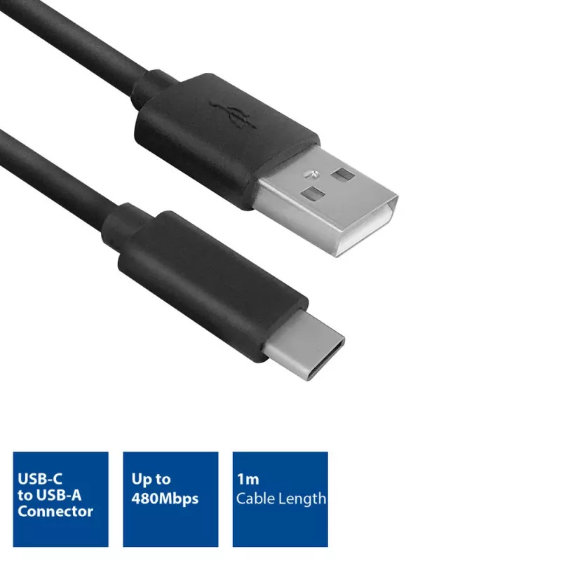 ACT USB 2.0 laidas USB-A į USB-C 1 metras AC7350