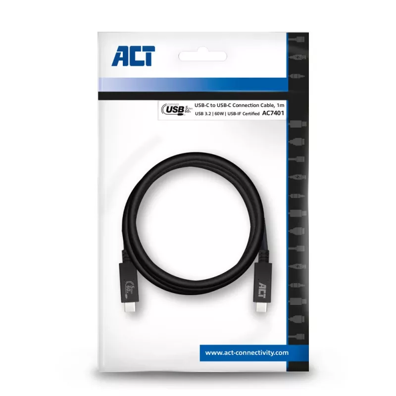 ACT USB 3.0 laidas USB-C USB-IF sertifikuotas 1 metro 5 Gbit/s