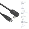 ACT USB 3.0 kampinis kabelis USB-C 1 metras 5 Gbit/s juodas