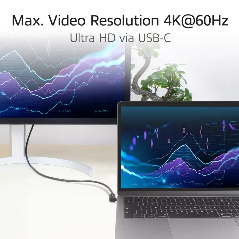 ACT USB 3.0 kampinis kabelis USB-C 2 metrai 5 Gbit/s Juoda