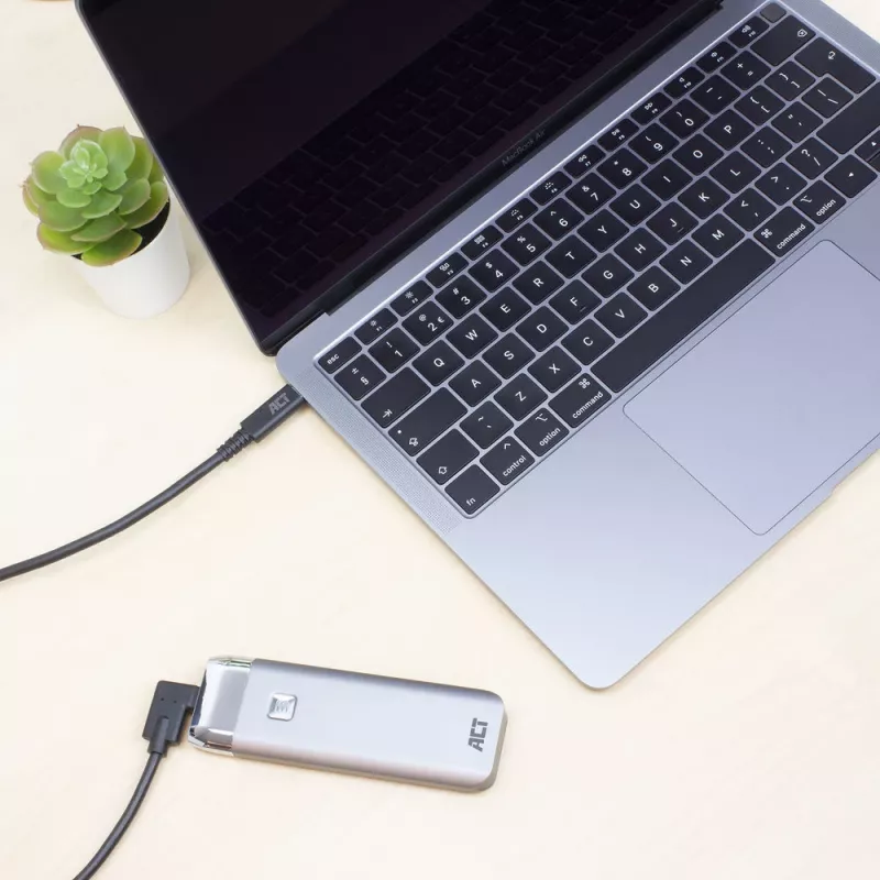 ACT USB 3.0 kampinis kabelis USB-C 2 metrai 5 Gbit/s Juoda