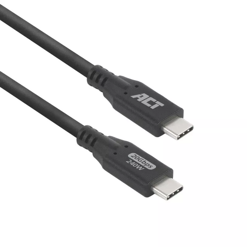ACT USB4 20Gbps 240W USB Type-C laidas 1 m juodas
