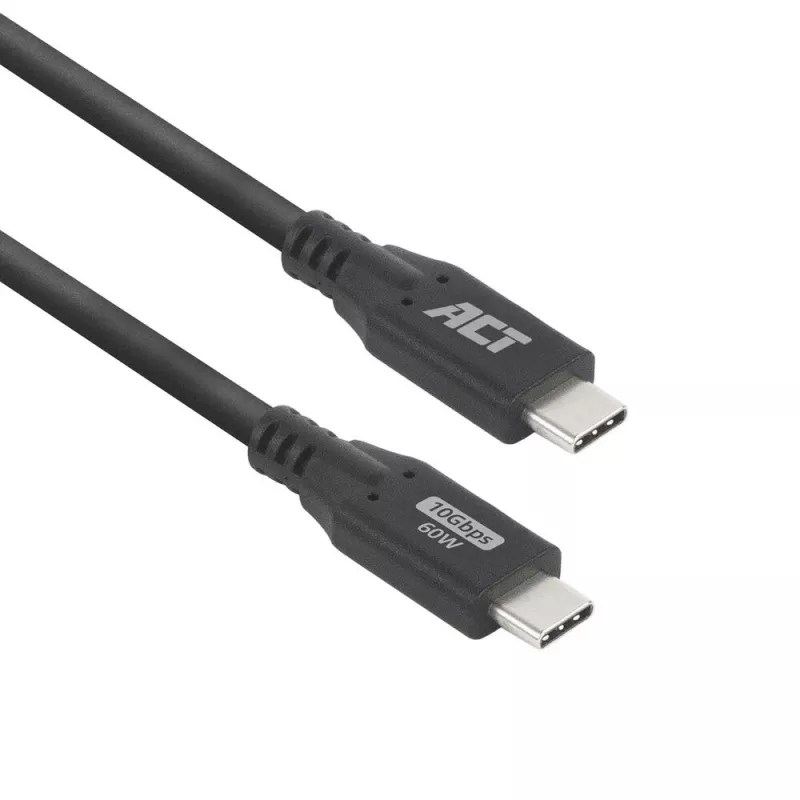 USB Type-C laidas ACT AC7442 2m 10Gbps 60W juodas