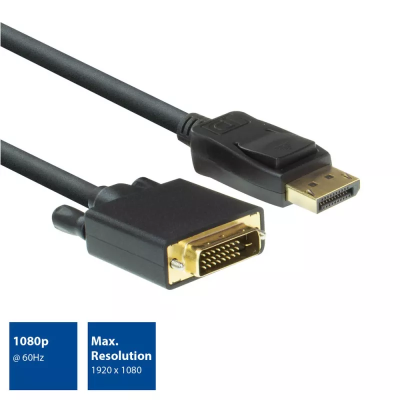 DisplayPort į DVI adapterio kabelis ACT AC7505 1.8 m