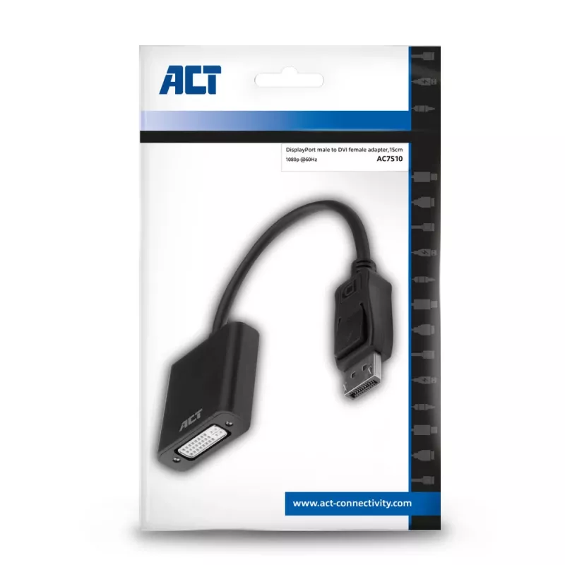 ACT DisplayPort kištukinis – DVI lizdinis adapteris 0,15 m AC7510