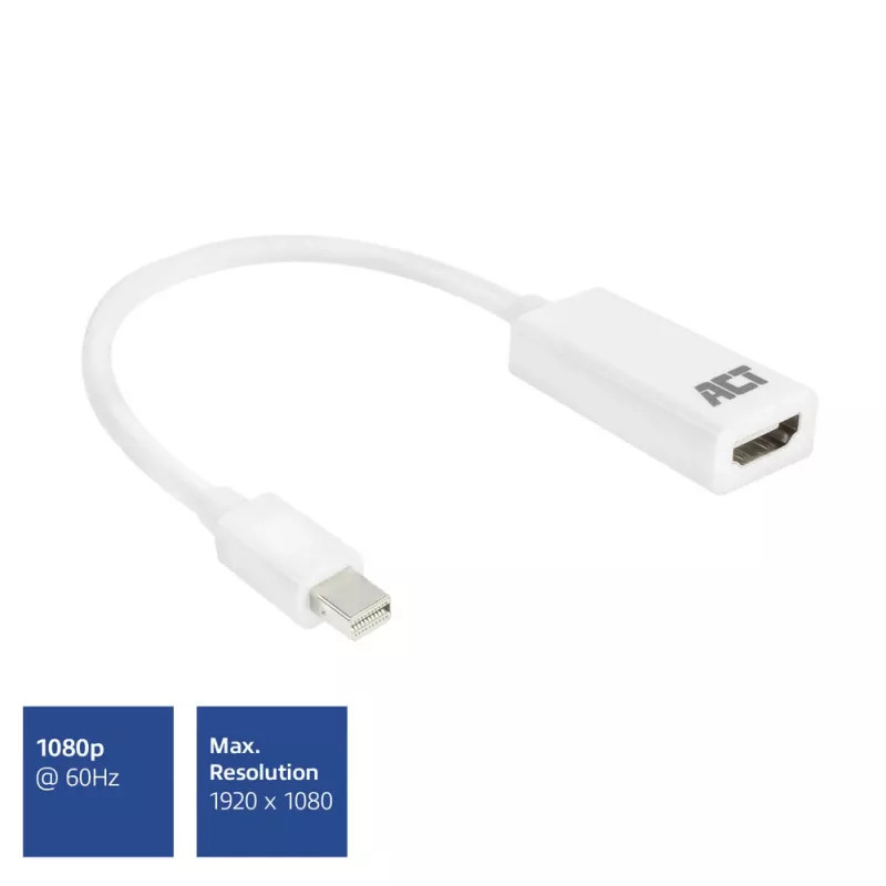 ACT 0,15 metro, Mini DisplayPort patinas į HDMI-A lizdas adapteris