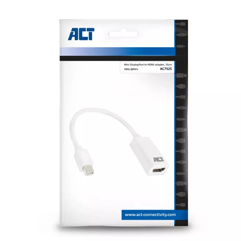 ACT 0,15 metro, Mini DisplayPort patinas į HDMI-A lizdas adapteris