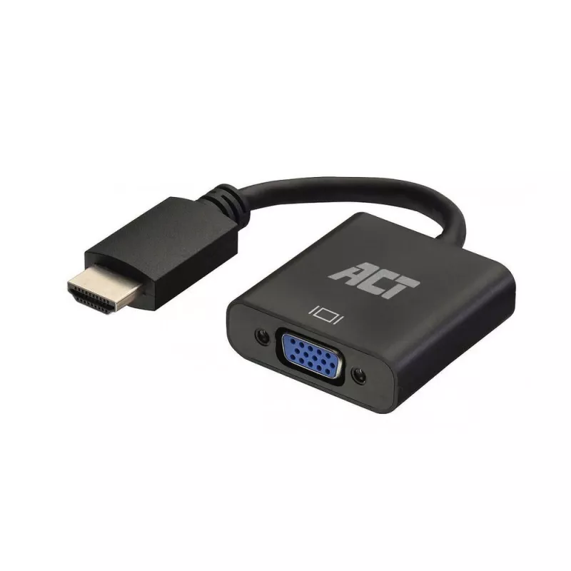 ACT 0,15 metro, HDMI-A kištukas į VGA lizdą adapteris, su garsu