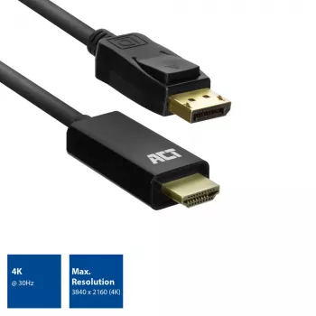DisplayPort į HDMI adapterio kabelis ACT AC7550 1,8 m