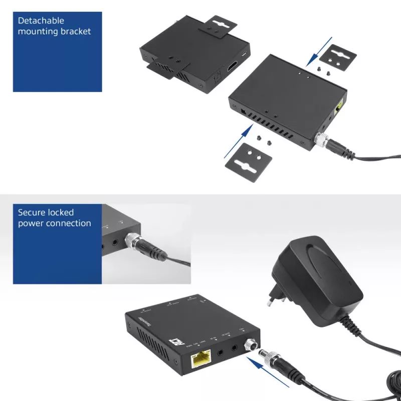 AV siųstuvas ir imtuvas ACT 4K HDMI 2.0 prailgintuvų rinkinys per CAT6 UTP su IR palaikymu 60 metrų