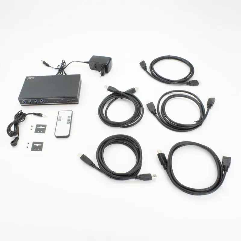ACT 2 prievadų HDMI 4K@60Hz KVM jungiklis, USB 3.2 Gen1 (USB 3.0)