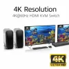 ACT 2 prievadų dvigubas HDMI 4K@60Hz KVM jungiklis, USB 3.2 Gen1 (USB 3.0)